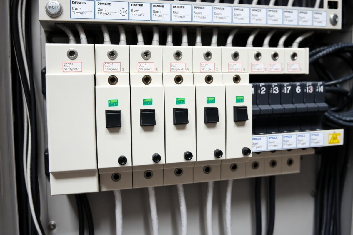 Placeholder image: newly installed commercial distribution board with neatly labelled circuits